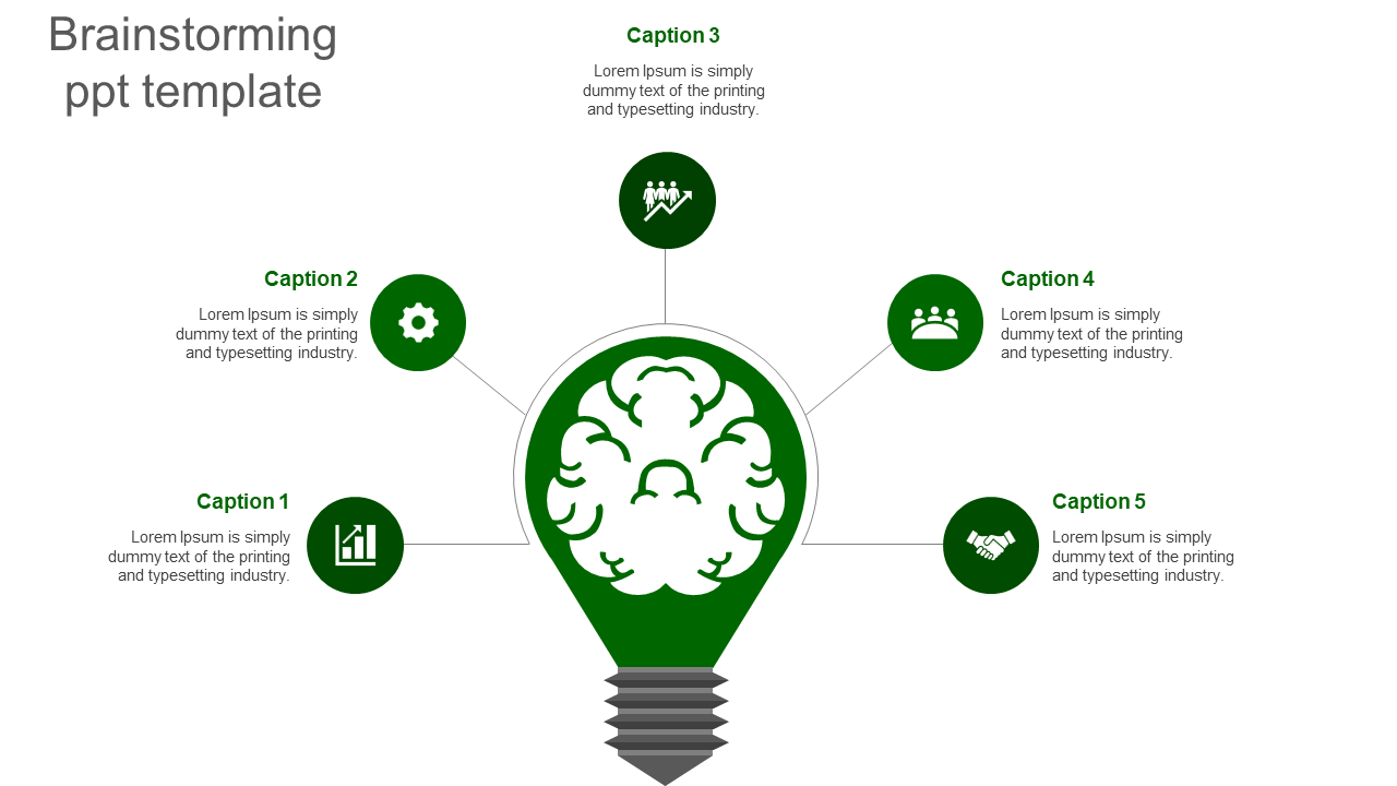 Creative Bulb Model Brainstorm In PowerPoint Template